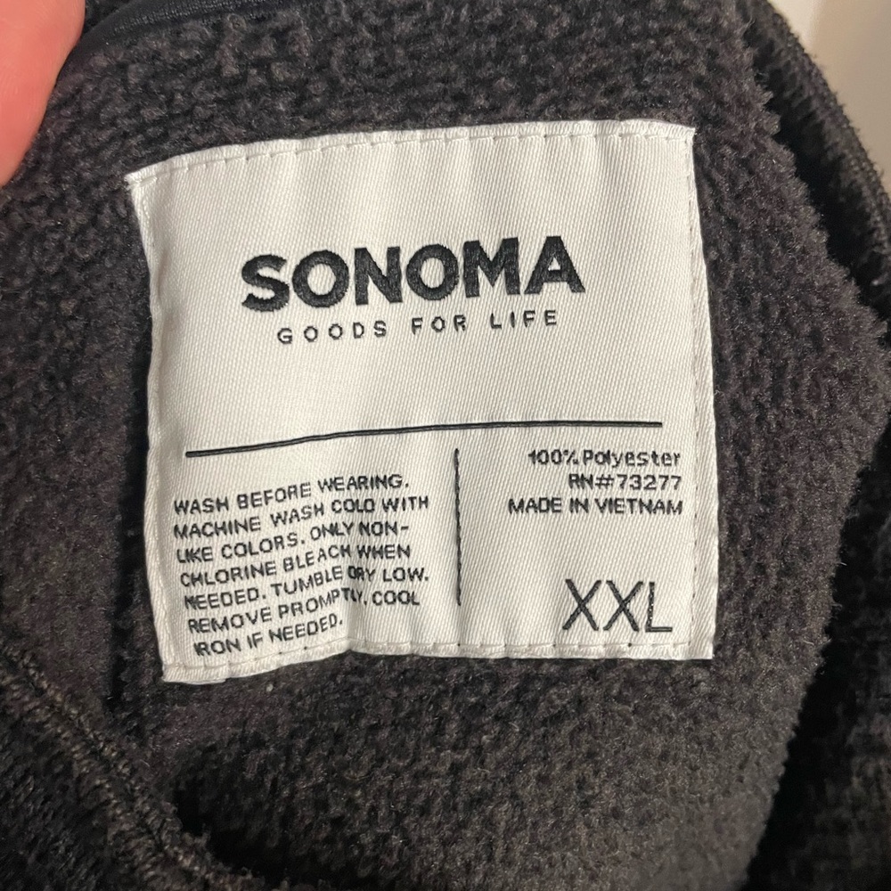 *SALE* Men’s Sonoma 1/4 zip pullover sweater w/pockets, black size XXL - Picture 4 of 4